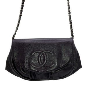 CHANEL Chain Wallet Half Moon Purple Wallet Chain